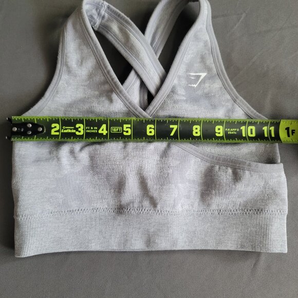 Gymshark Sports Bra Womens XS Grey Racerback Fitted Medium-High Support Athletic - Picture 5 of 8